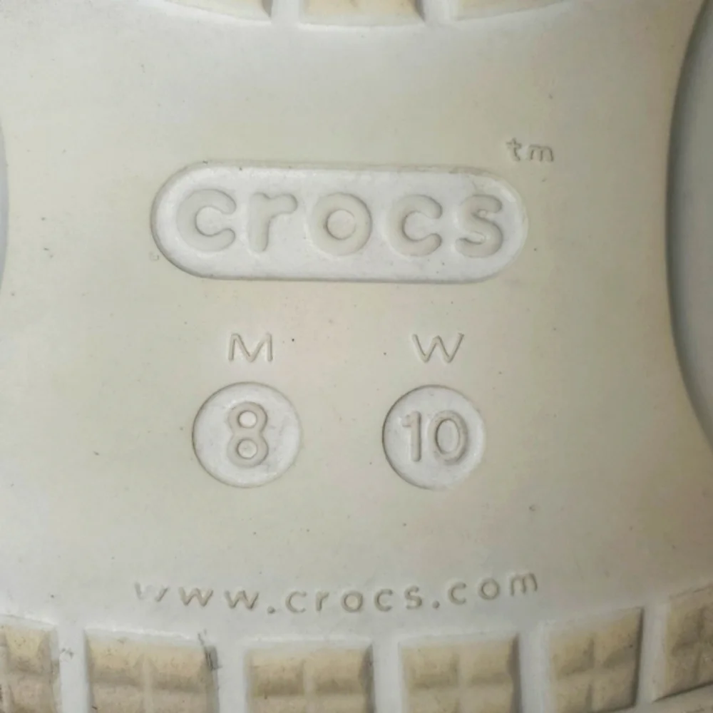 🔥CROCS White Unisex Classic Two Stap Slide On Shoes Women's Size‎ 10 Men's SZ 8